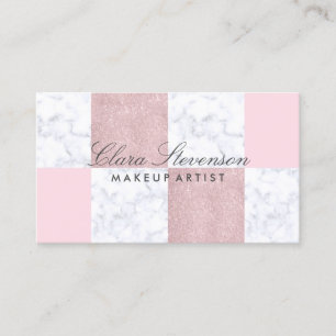 Carte De Visite Elégante parties scintillant en marbre blanc et o