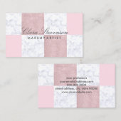 Carte De Visite Elégante parties scintillant en marbre blanc et or (Devant / Derrière)