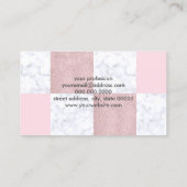 Carte De Visite Elégante parties scintillant en marbre blanc et or (Dos)