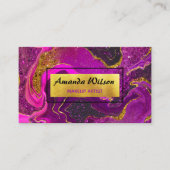 Carte De Visite Elégante parties scintillant en marbre rose faux o (Devant)