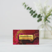 Carte De Visite Elégante parties scintillant en marbre rouge (Debout devant)