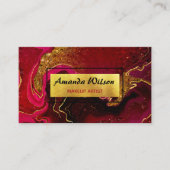 Carte De Visite Elégante parties scintillant en marbre rouge (Devant)