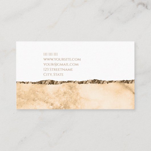 Carte De Visite Elégante parties scintillant en or blanc de luxe (Dos)