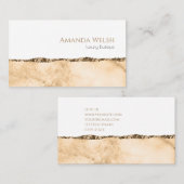 Carte De Visite Elégante parties scintillant en or blanc de luxe (Devant / Derrière)