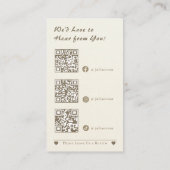 Carte De Visite Elégante Parties scintillant Gold Heart QR Code Me (Dos)