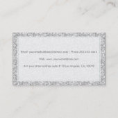 Carte De Visite Elégante Parties scintillant gris argenté et textu (Dos)