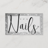 Carte De Visite Elégante Parties scintillant Gris Rhinestone Diamo (Devant)