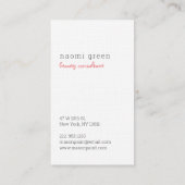 Carte De Visite Elégante Parties scintillant Lips Beauté Linen Min (Dos)