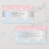 Carte De Visite Elégante Parties scintillant moderne Bokeh, Silver (Devant / Derrière)