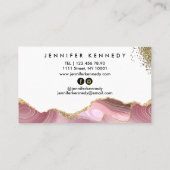 Carte De Visite Élégante Parties scintillant moderne chic or rose  (Dos)