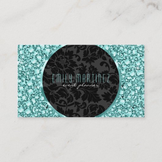 Carte De Visite Élégante Parties scintillant Motif de diamants de  (Devant)