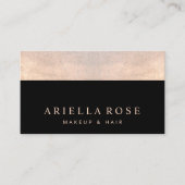 Carte De Visite Elégante Parties scintillant Noir et Rose Or Faux (Devant)