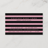 Carte De Visite Elégante Parties scintillant noire et  rose modern (Dos)