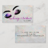 Carte De Visite Élégante Parties scintillant Opale Iridescente Bla (Devant / Derrière)