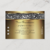 Carte De Visite Elégante Parties scintillant Or Argent Étoiles Dia (Dos)