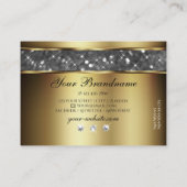 Carte De Visite Elégante Parties scintillant or argent étoiles et  (Dos)