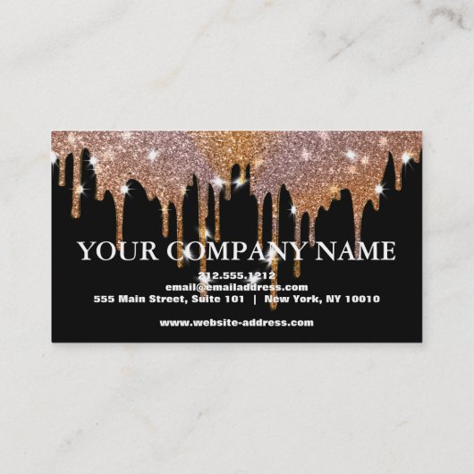 Carte De Visite Elégante Parties scintillant Or Driving Black Cart (Dos)