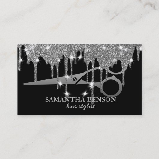 Carte De Visite Elégante Parties scintillant Or Driving cheveux St (Devant)