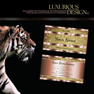 Carte De Visite Elégante Parties scintillant Or Etoiles Rose Golde