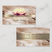 Carte De Visite Elégante Parties scintillant or Lotus Flower Marbl (Devant / Derrière)