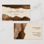 Carte De Visite Élégante Parties scintillant Or moderne Brown Agat (Devant / Derrière)