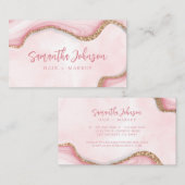 Carte De Visite Elégante Parties scintillant or rose  marbre perro (Devant / Derrière)