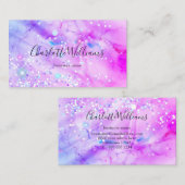 Carte De Visite Élégante Parties scintillant Pastel Marbled Alcoho (Devant / Derrière)