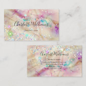 Carte De Visite Élégante Parties scintillant Pastel Marbled Alcoho (Devant / Derrière)