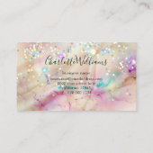Carte De Visite Élégante Parties scintillant Pastel Marbled Alcoho (Dos)