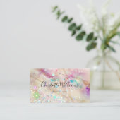 Carte De Visite Élégante Parties scintillant Pastel Marbled Alcoho (Debout devant)