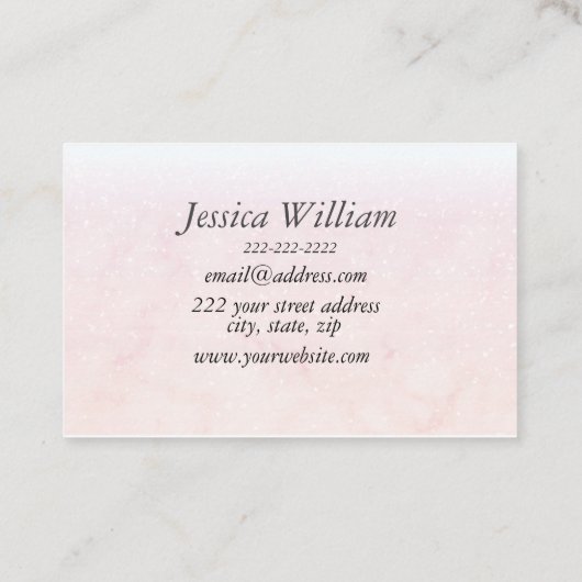 Carte De Visite Elégante Parties scintillant rose-Bleu Agate Moder (Dos)