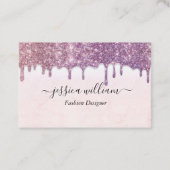 Carte De Visite Elégante Parties scintillant rose-Bleu Agate Moder (Devant)