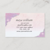 Carte De Visite Élégante Parties scintillant rose des arêtes de si (Dos)