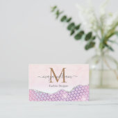 Carte De Visite Élégante Parties scintillant rose des arêtes de si (Debout devant)