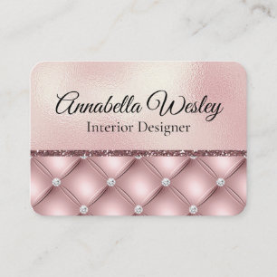 Carte De Visite Élégante Parties scintillant rose et diamants su