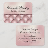Carte De Visite Élégante Parties scintillant rose et diamants sur (Devant / Derrière)