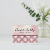 Carte De Visite Élégante Parties scintillant rose et diamants sur (Debout devant)