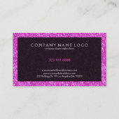 Carte De Visite Elégante Parties scintillant Rose Profond Avec Acc (Dos)
