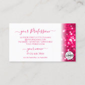 Carte De Visite Élégante Parties scintillant rose rose brillant Aj (Dos)