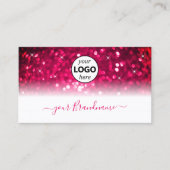 Carte De Visite Élégante Parties scintillant rose rose brillant Aj (Devant)
