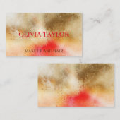 Carte De Visite Elégante parties scintillant rouge brun (Devant / Derrière)