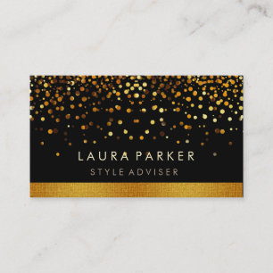 Carte De Visite Elégante Parties scintillant Subtle Gold Faux Arri