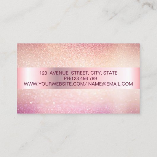 Carte De Visite Elégante Parties scintillant tendance Bokeh Gold F (Dos)