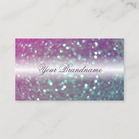 Carte De Visite Elégante Parties scintillant Turquoise rose blanch (Devant)