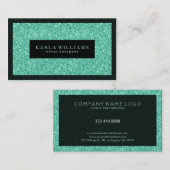 Carte De Visite Elégante Parties scintillant vert menthe aux accen (Devant / Derrière)