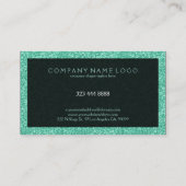Carte De Visite Elégante Parties scintillant vert menthe aux accen (Dos)