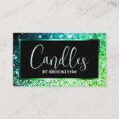 Carte De Visite Elégante Parties scintillant Verte Lumineuse (Devant)