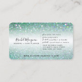Carte De Visite Élégante Parties scintillant verte Turquoise (Dos)