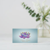 Carte De Visite Elégante Parties scintillant violette Lotus Flower (Debout devant)