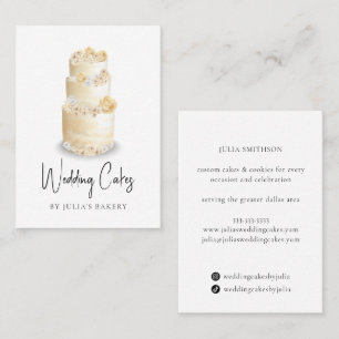 Carte De Visite Élégante pâtisserie Mariage classique boulangerie 